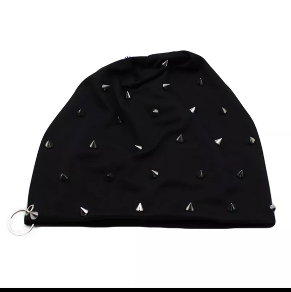 Black Punk spiked beanie cap - Picture 6 of 9